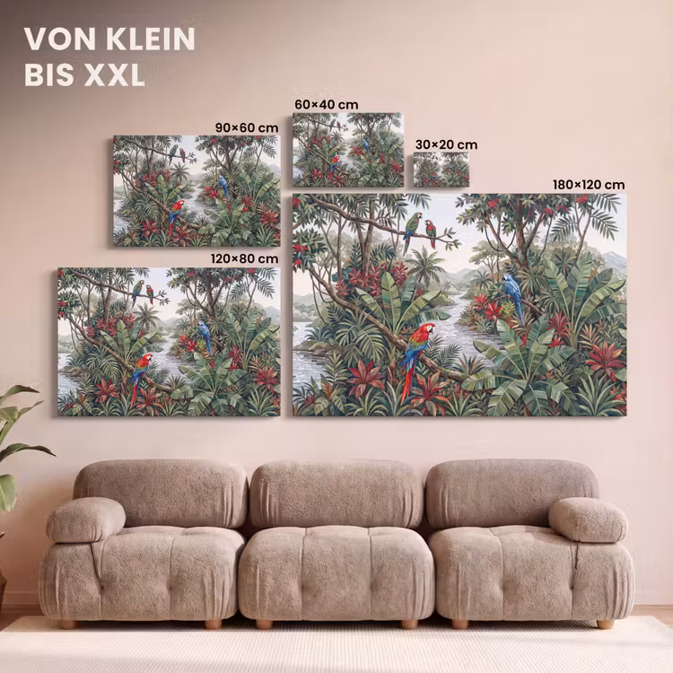 Vogel - Jungle - Natuur - Mozaïek - Groen canvas 2cm klein -Xsfeer8_DE