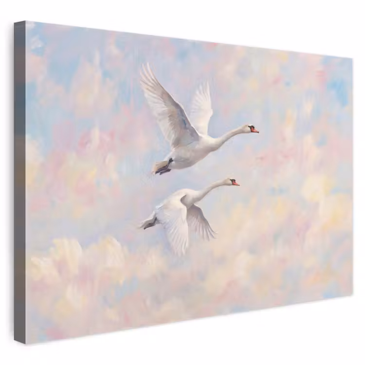 Vogel - Vliegend - Lucht - Modern - Pastel canvas 2cm klein -3d