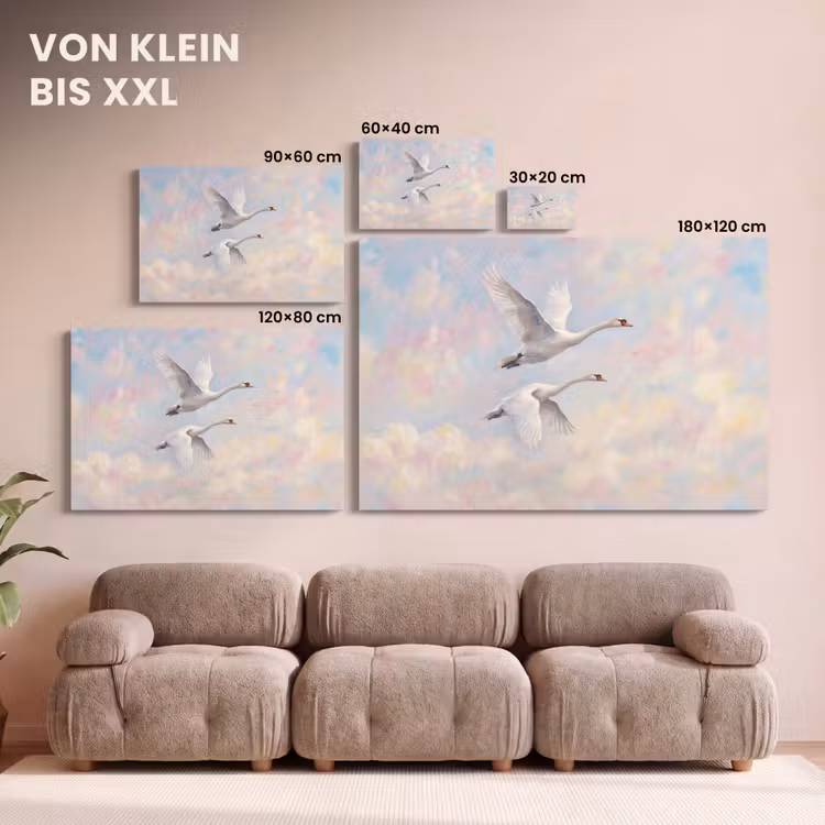 Vogel - Vliegend - Lucht - Modern - Pastel canvas 2cm klein -Xsfeer8_DE