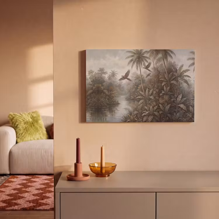 Vogel - Vliegend - Tropisch - Landschap - Klassiek canvas 2cm klein -sfeer1