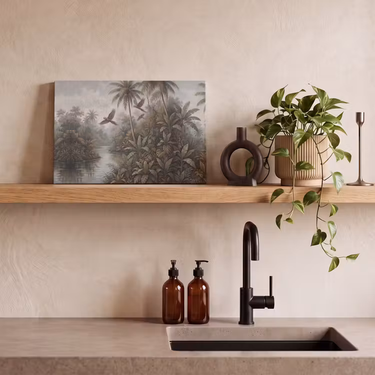 Vogel - Vliegend - Tropisch - Landschap - Klassiek canvas 2cm klein -sfeer3