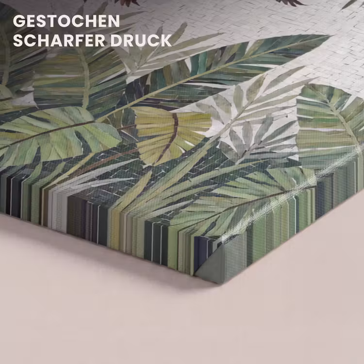 Vogel - Vliegend - Tropisch - Mozaïek - Groen canvas 2cm klein -closeup_print_DE