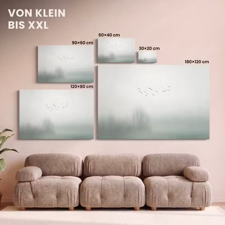 Vogel - Vlucht - Natuur - Minimalistisch canvas 2cm klein -Xsfeer8_DE