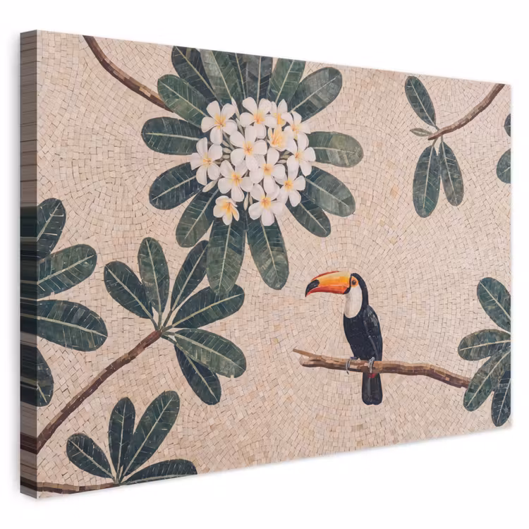 Vogel - Mozaïek - Tropisch - Natuur - Kleurrijk canvas 2cm klein -3d