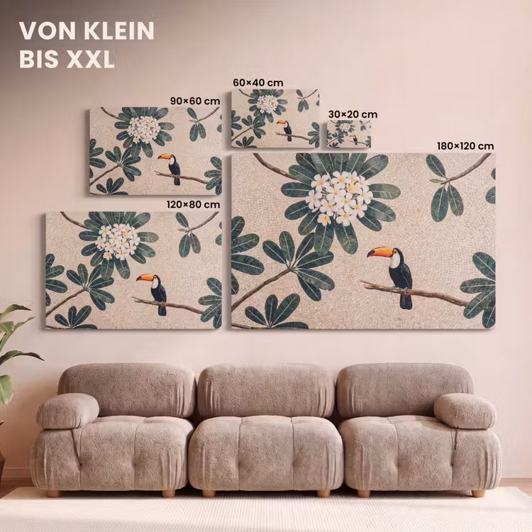 Vogel - Mozaïek - Tropisch - Natuur - Kleurrijk canvas 2cm klein -Xsfeer8_DE