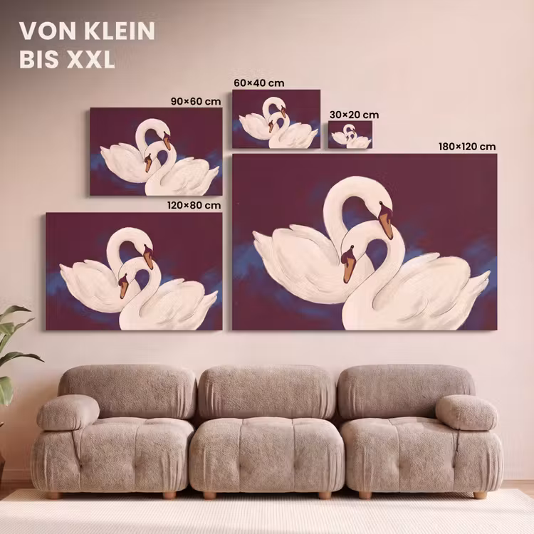 Vogel - Koppel - Liefde - Abstract - Wit canvas 2cm klein -Xsfeer8_DE