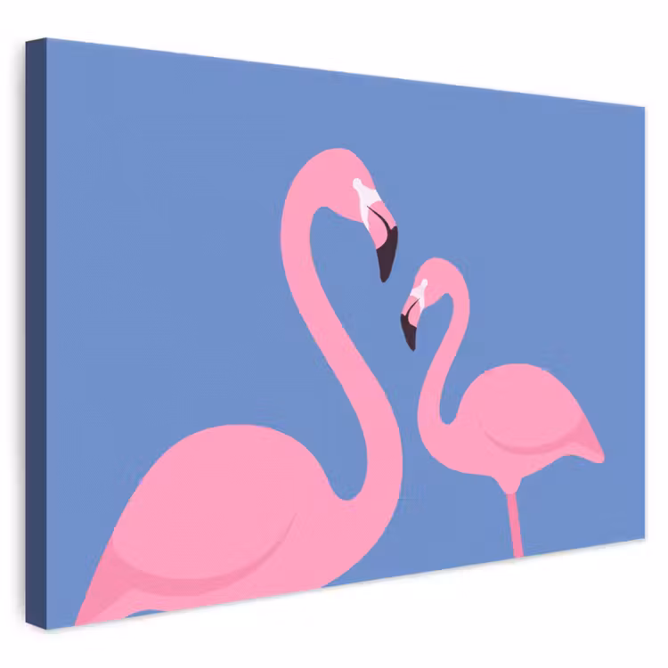 Vogel - Paar - Dieren - Modern - Roze canvas 2cm klein -3d