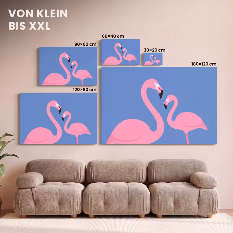 Vogel - Paar - Dieren - Modern - Roze canvas 2cm klein -Xsfeer8_DE