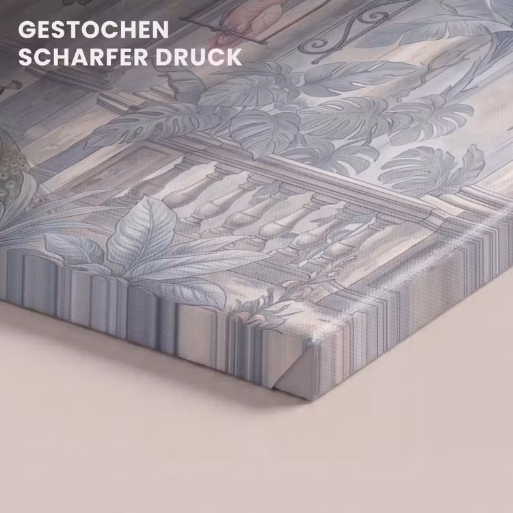 Vogel - Pauw - Architectuur - Klassiek - Groen canvas 2cm klein -closeup_print_DE