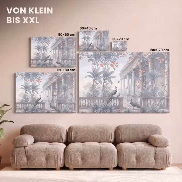 Vogel - Pauw - Architectuur - Klassiek - Groen canvas 2cm klein -Xsfeer8_DE