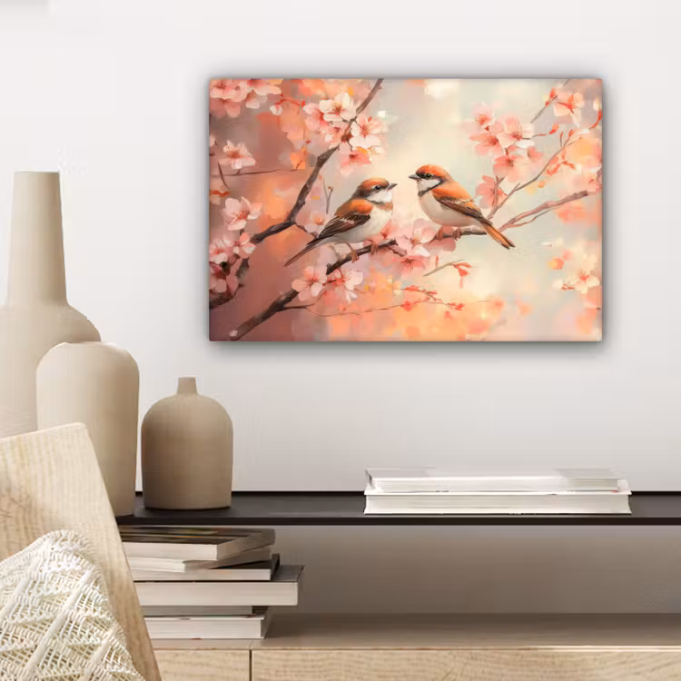 Vogels - Romantic - Bloesemtak canvas 2cm klein -closeup_print_DE
