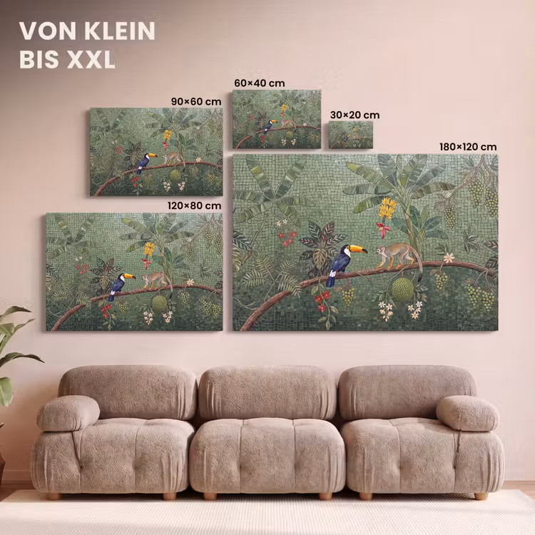 Vogel - Dier - Jungle - Mozaïek - Natuur canvas 2cm klein -Xsfeer8_DE