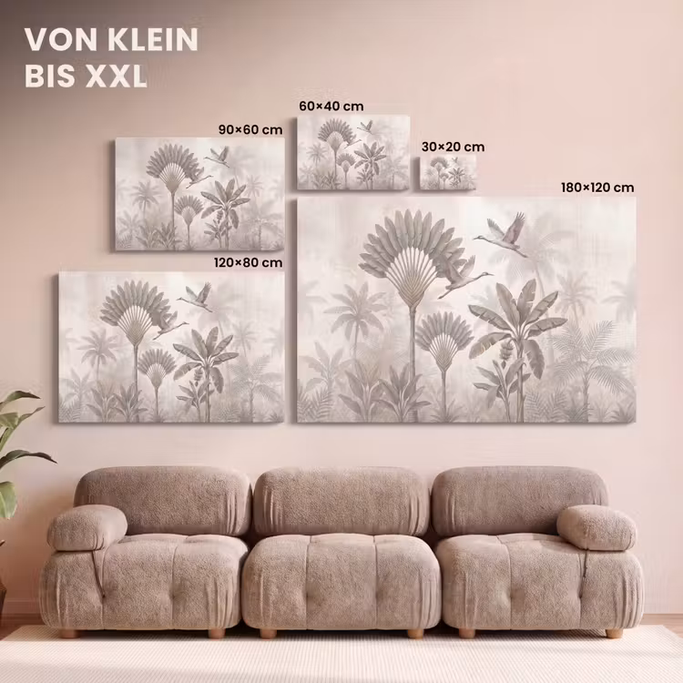 Vogel - Tropisch - Jungle - Natuur - Beige canvas 2cm klein -Xsfeer8_DE