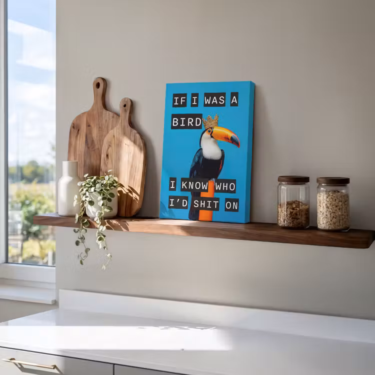 Vogel - Toekan - Blauw - Quotes canvas 2cm klein -atmosphere_sfeer3_global
