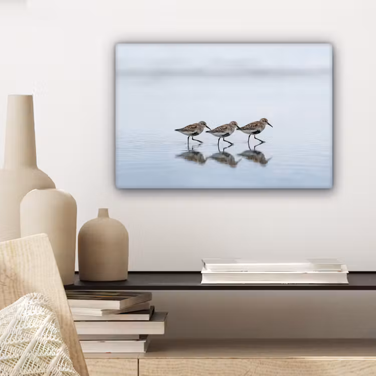 Vogels - Water - Grijs canvas 2cm klein -closeup_print_DE