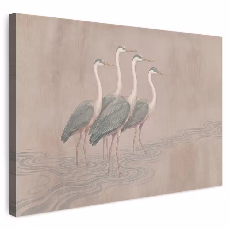 Vogel - Water - Natuur - Vintage canvas 2cm klein -3d