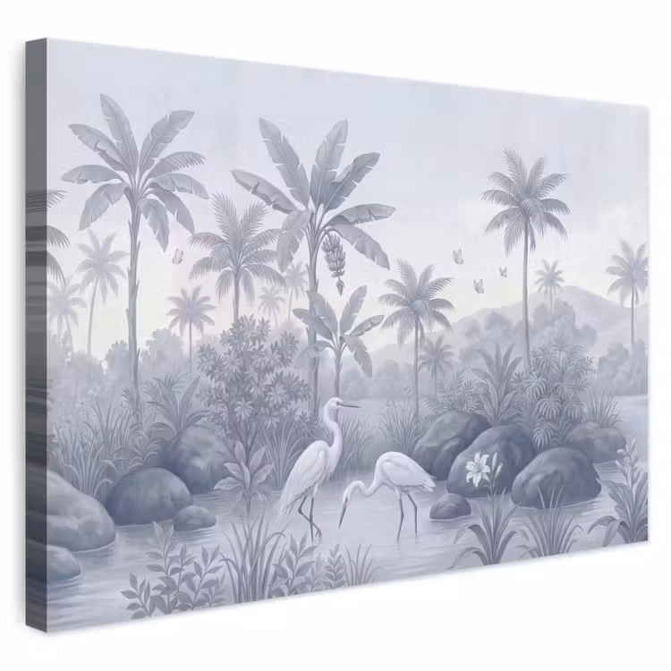 Vogel - Water - Tropisch - Natuur - Blauw canvas 2cm klein -3d
