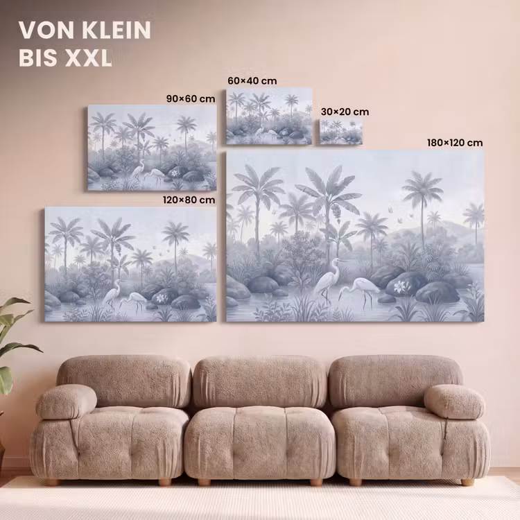 Vogel - Water - Tropisch - Natuur - Blauw canvas 2cm klein -Xsfeer8_DE
