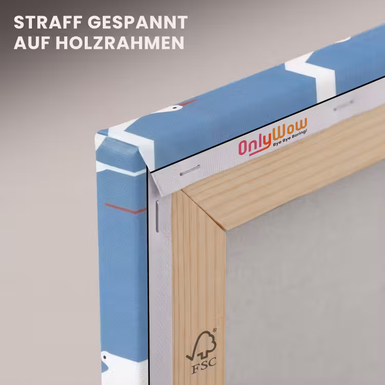Vogels - Wit - Patroon canvas 2cm klein -uniquesellingpoint_afwerking-onlywow_DE