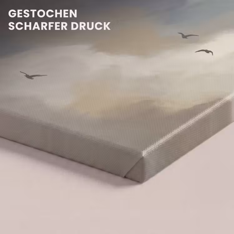 Vogel - Wolken - Natuur - Modern - Grijs canvas 2cm klein -closeup_print_DE