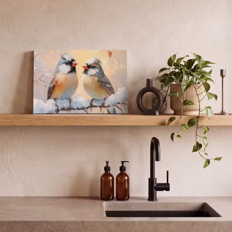 Vogels - Tak - Winter - Sneeuw canvas 2cm klein -closeup_print_DE