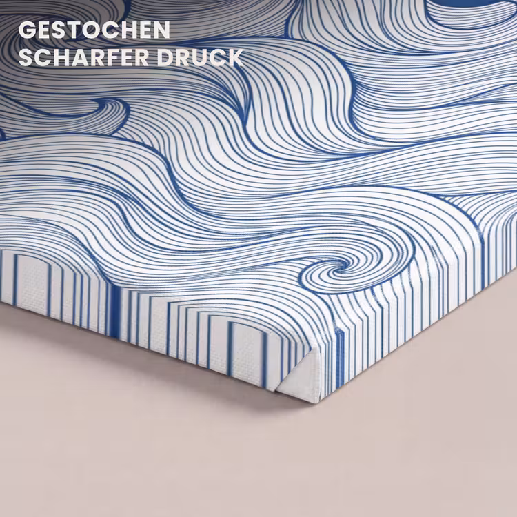 Walvis - Staart - Golven - Lijntekening - Blauw canvas 2cm klein -closeup_print_DE
