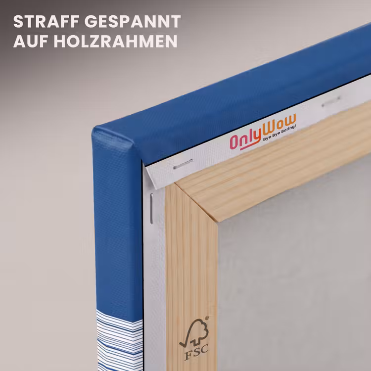 Walvis - Staart - Golven - Lijntekening - Blauw canvas 2cm klein -uniquesellingpoint_afwerking-onlywow_DE