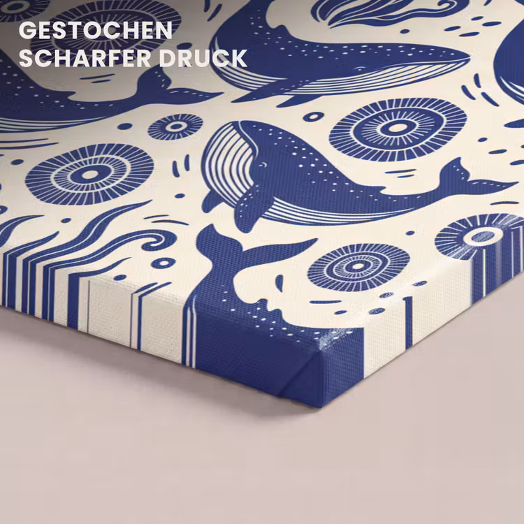 Walvis - Onderwater - Dieren - Abstract - Blauw canvas 2cm klein -closeup_print_DE
