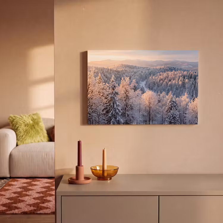 Bos - Bergen - Goud - Winter - Warm canvas 2cm klein -sfeer1