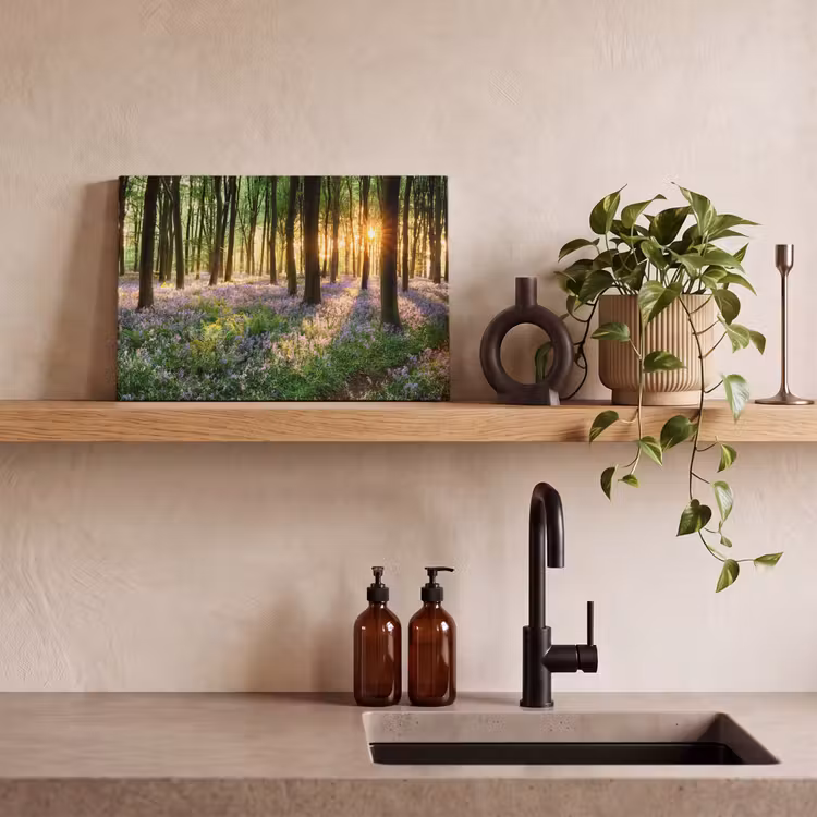 Bos - Bloemen - Lavendel - Zon - Paars - Natuur canvas 2cm klein -sfeer3