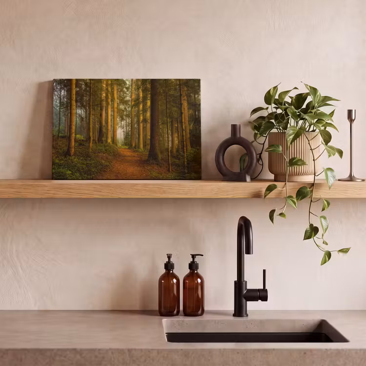 Bos - Natuur - Bomen - Landschap - Bladeren canvas 2cm klein -sfeer3