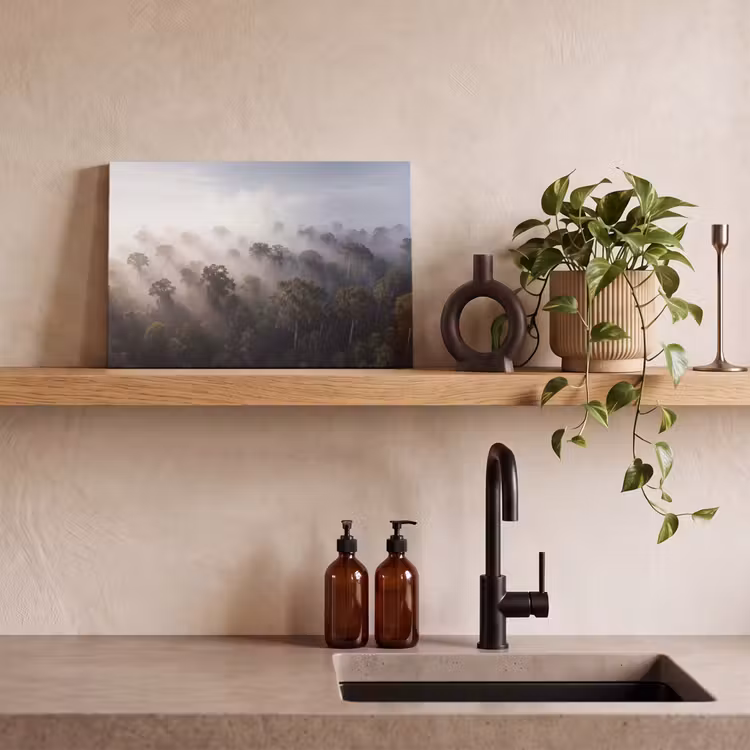 Bos - Mist - Natuur - Groen canvas 2cm klein -sfeer3
