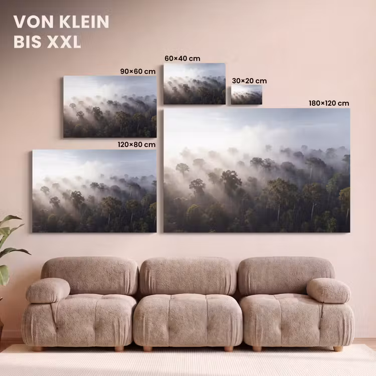 Bos - Mist - Natuur - Groen canvas 2cm klein -Xsfeer8_DE