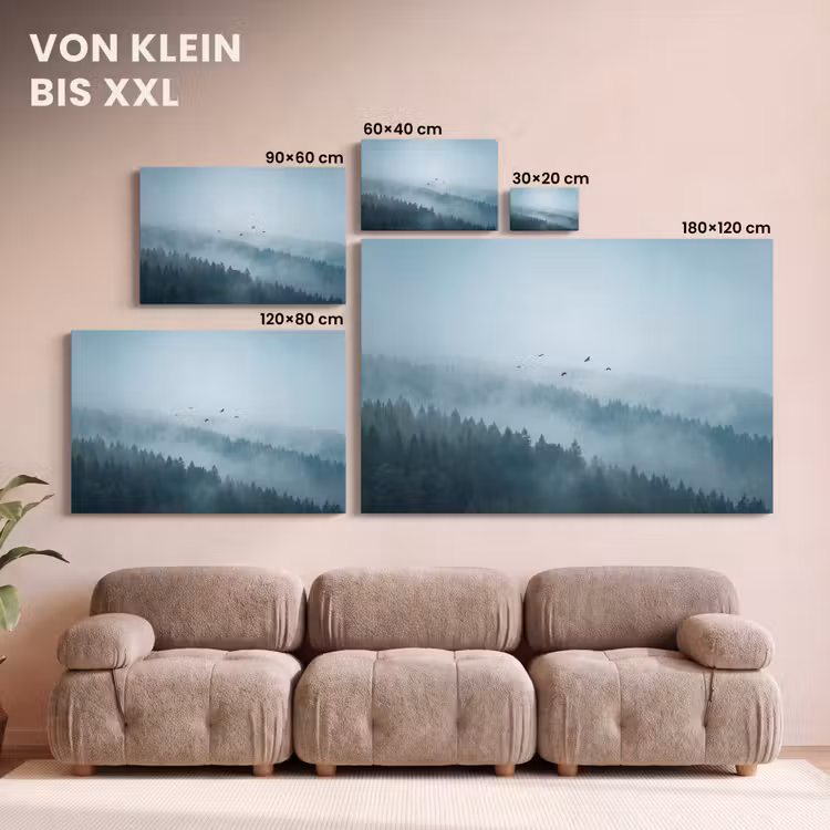 Bos - Mist - Vogels - Natuur - Groen canvas 2cm klein -Xsfeer8_DE