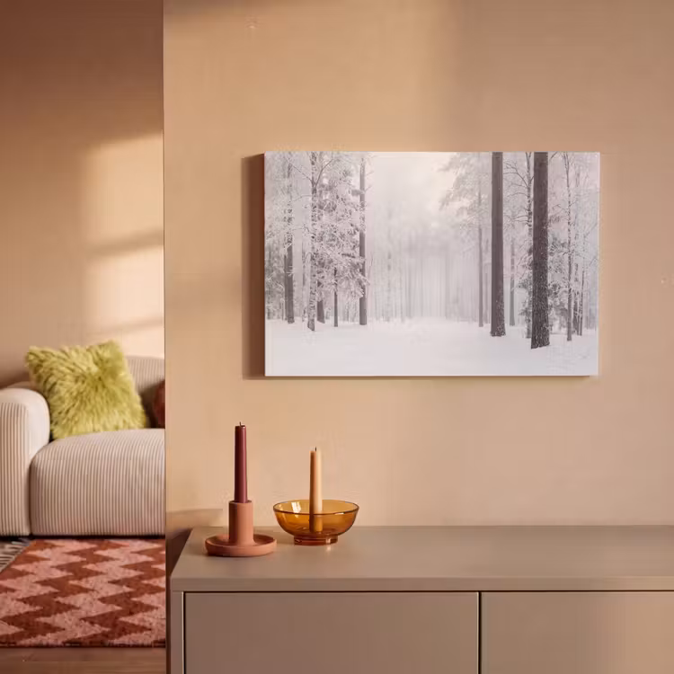 Bos - Sneeuw - Pad - Winter - Stilte canvas 2cm klein -sfeer1