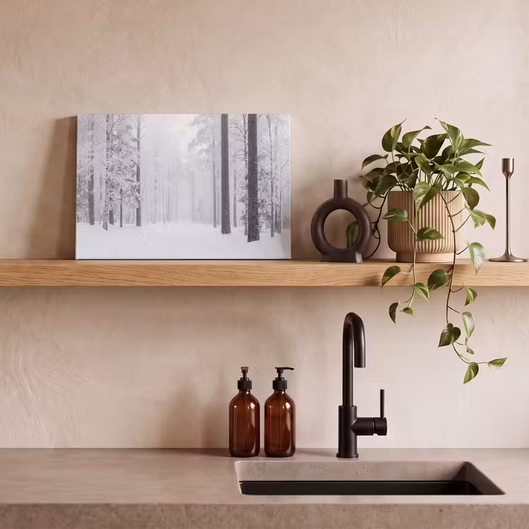 Bos - Sneeuw - Pad - Winter - Stilte canvas 2cm klein -closeup_print_DE