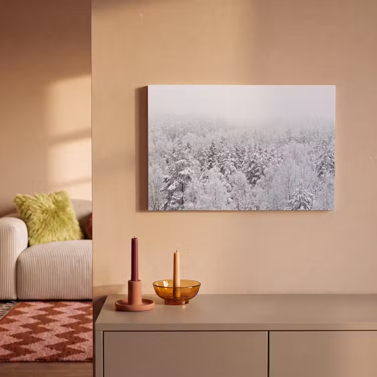 Bos - Sneeuw - Winter - Natuur - Wit canvas 2cm klein -sfeer1