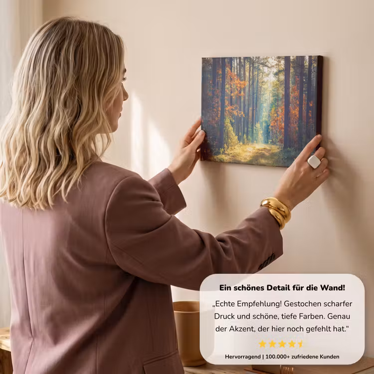Wald - Sonne - Natur - Herbst canvas 2cm klein -sfeer3