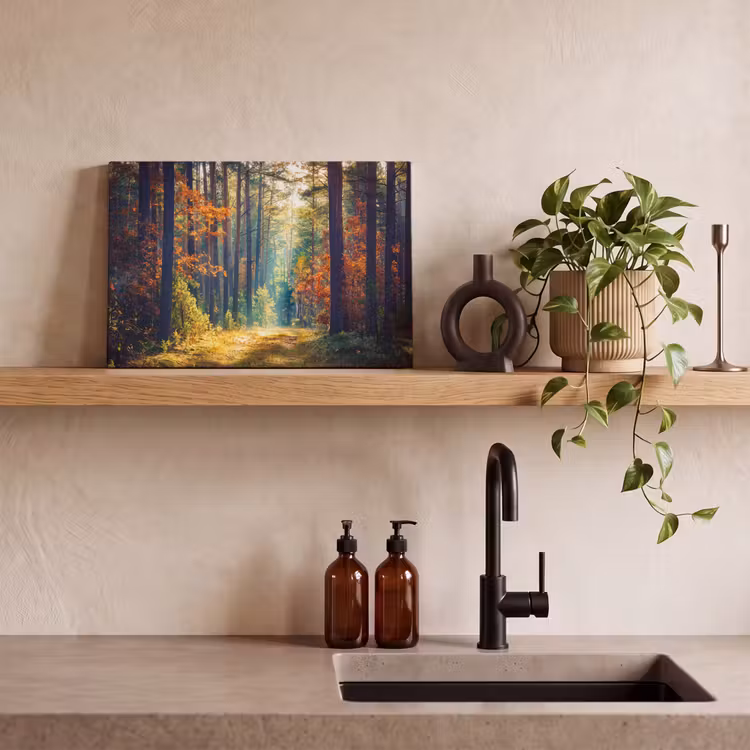 Bos - Zon - Natuur - Herfst canvas 2cm klein -sfeer6