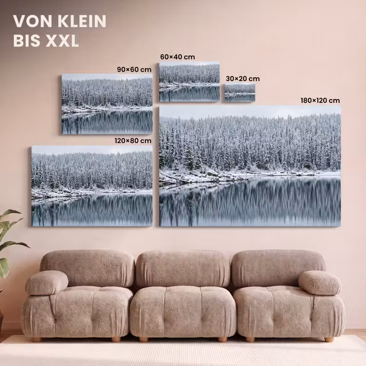 Bos - Reflectie - Meer - Winter - Serene canvas 2cm klein -Xsfeer8_DE