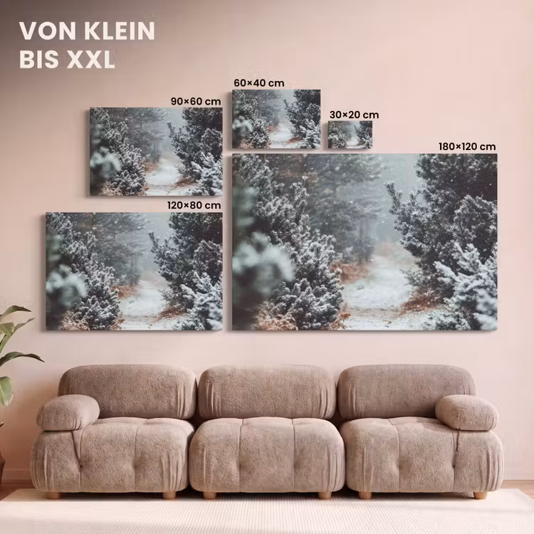 Bos - Winter - Bomen - Natuur - Pad - Sneeuw canvas 2cm klein -Xsfeer8_DE