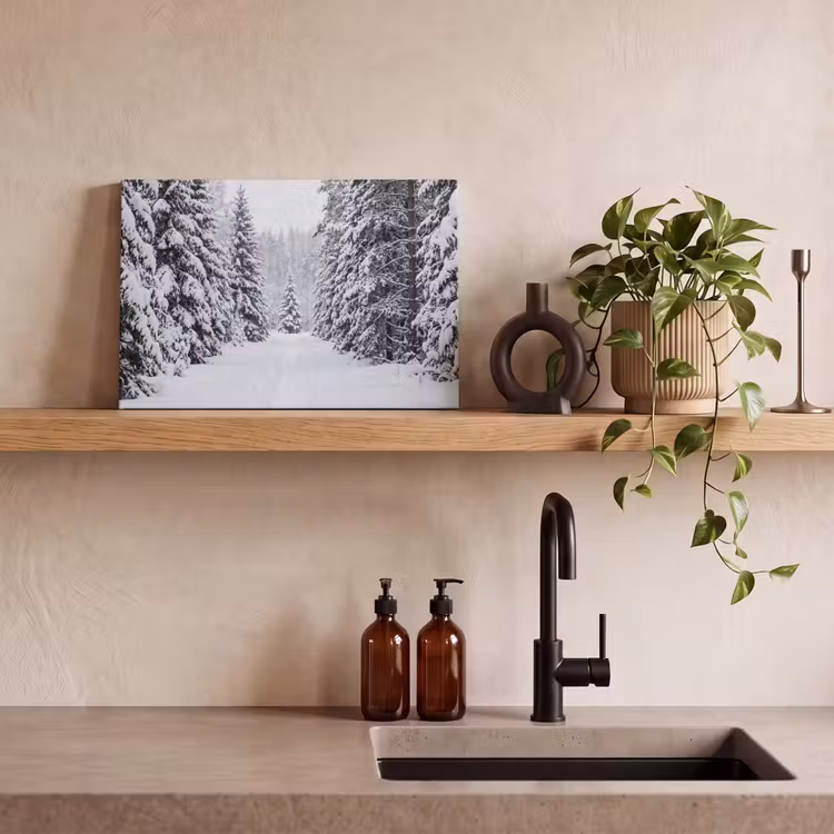 Bos - Winter - Sneeuw - Pad - Natuur canvas 2cm klein -closeup_print_DE