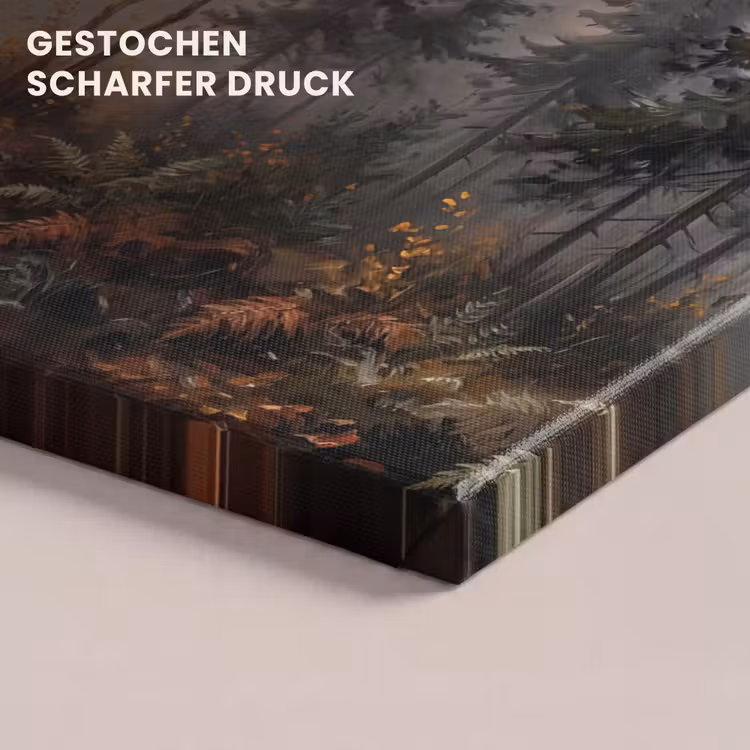 Bospad - Herfstbladeren - Natuur - Schilderachtig - Oranje canvas 2cm klein -uniquesellingpoint_afwerking-onlywow_DE