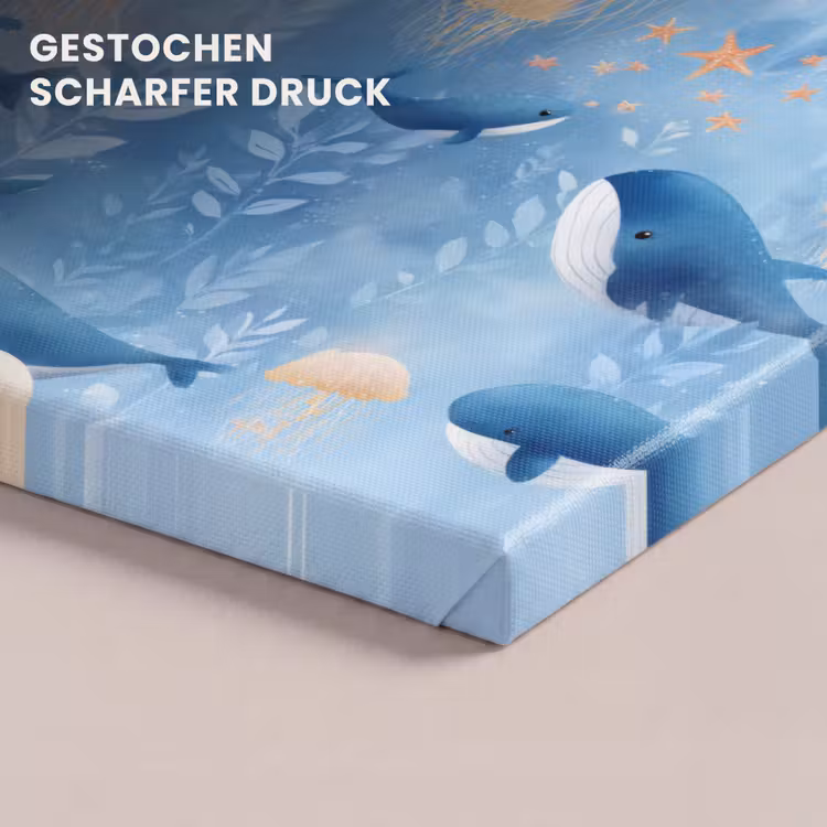 Walvissen - Oceaan - Blauw canvas 2cm klein 34 -closeup_print_DE