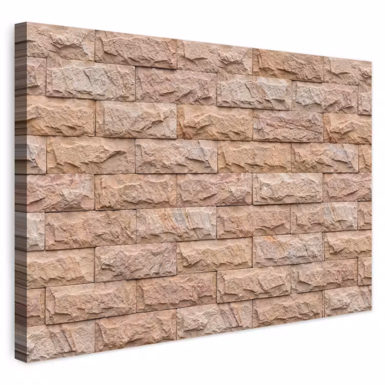 Muur - Steen - Ruw - Textuur - Beige canvas 2cm klein -3d