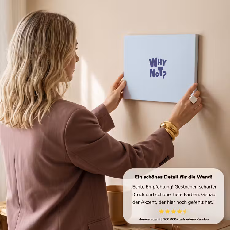 Why not - Blauw - Licht blauw - Quote canvas 2cm klein -Xsfeer7_DE