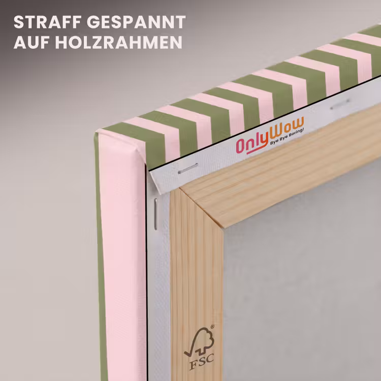 What's the best that could happen - Strepen - Groen - Roze canvas 2cm klein -uniquesellingpoint_afwerking-onlywow_DE