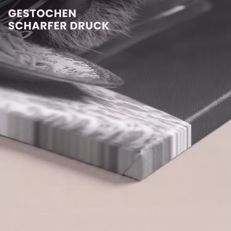 Wasbeer - Cute - Pasta - Tafelkleed - Zwart - Wit canvas 2cm klein -closeup_print_DE