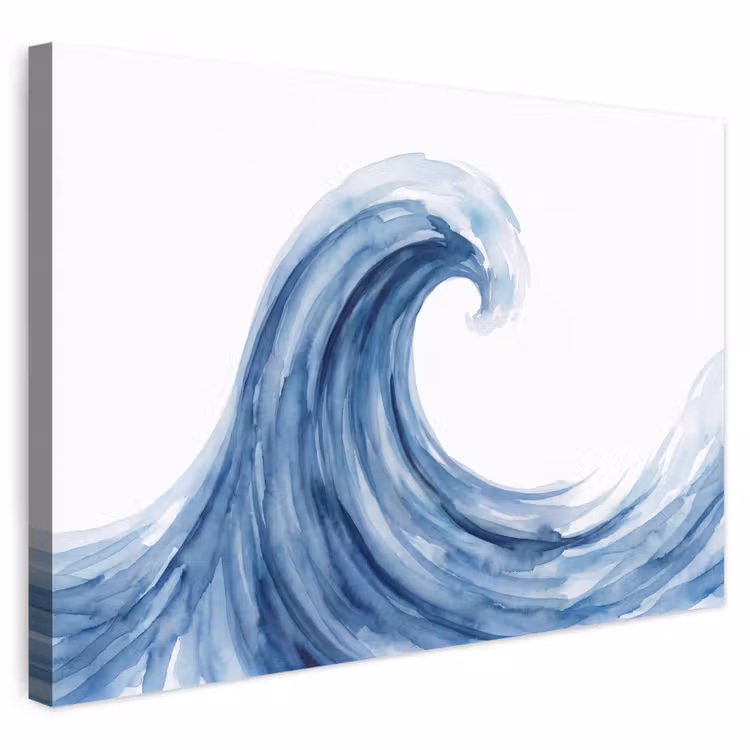 Water - Beweging - Natuur - Modern - Blauw canvas 2cm klein -3d