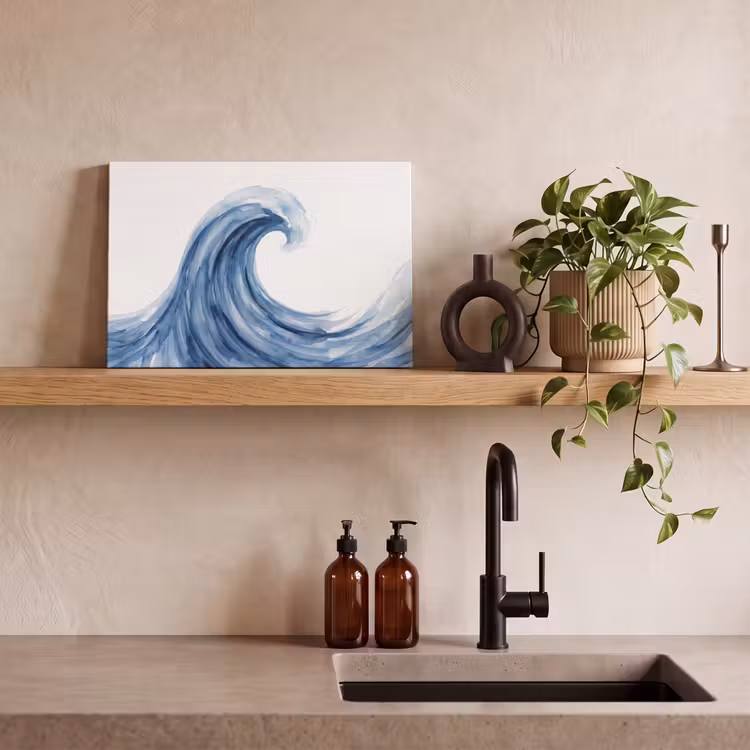 Water - Beweging - Natuur - Modern - Blauw canvas 2cm klein -sfeer3